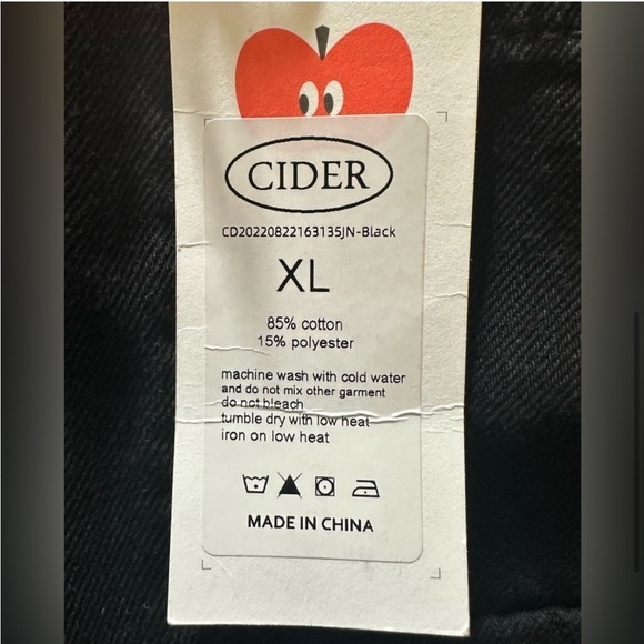 Cider High Waisted Loose Fit Wide Leg Trouser Jeans Pants, Black, Size XL, NWT - Picture 9 of 11